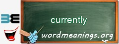 WordMeaning blackboard for currently